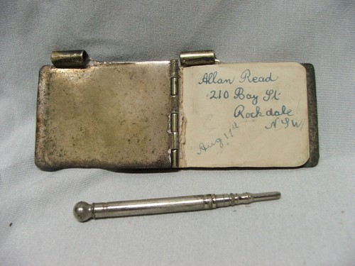 Military WW2 silver plated notebook & Pen R.M.S. Osterley, with RAAF member note - Picture 6 of 14