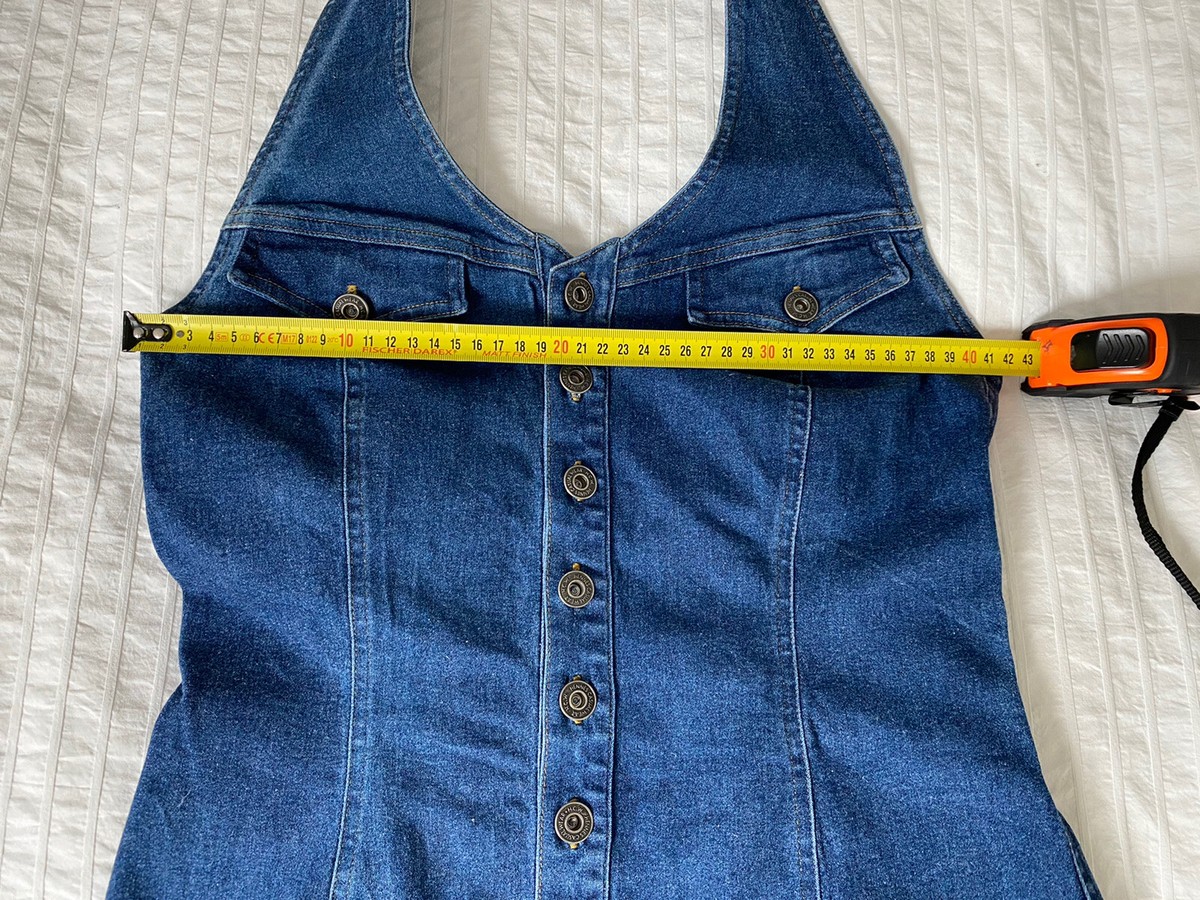 Robe Mini En Jean Bleu Dos Nu H&M - Taille 36 38 40 S M - Occasion Très Bon état