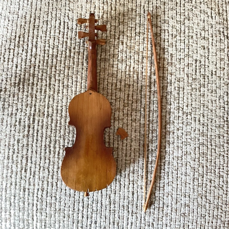 Handmade Wooden Violin Music Decor Instrument Decorative Purposes Only ...