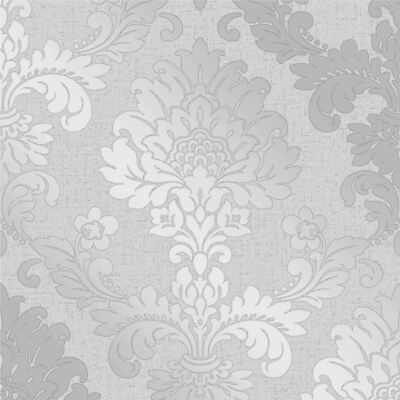 Edles Dekor Quarz Silber Glitzer Damast Struktur Feature Tapete FD41965