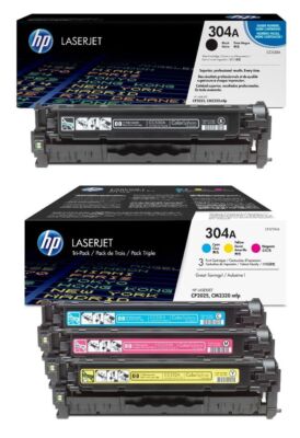 4x Original HP 304A Toner CC530A CC531A CC532A CC533A - Kostenloser versand - DE