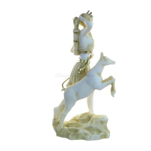 Statue Ancient Greek Goddess Artemis Alabaster 7" - 18cm Cast Marble Mythology - Picture 7 of 10