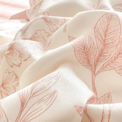 Pink Floral Printed Duvet Cover with Pillowcase Single/Queen/King DuvetCover Set - Bild 5 von 34