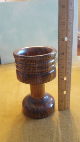 Vintage MCM handgefertigter handgedrechselter Holzkelch - Bild 10 von 10