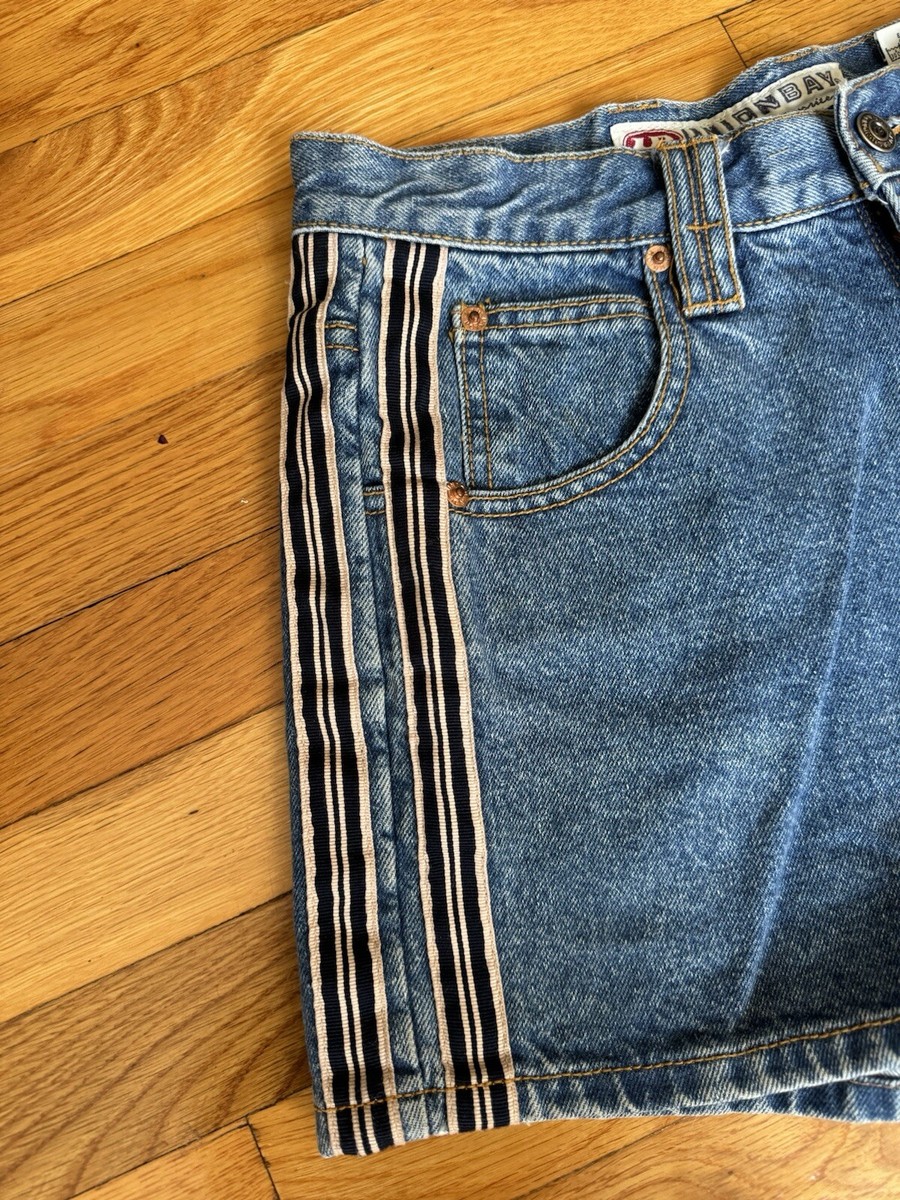 Vintage 90s Y2K Union Bay Denim Shorts Striped Sides Short