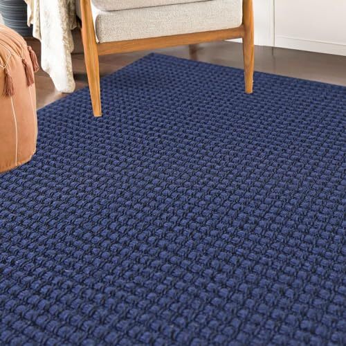 Braided Area Rug 6x9 Ft Washable Rugs for Living 6' x 9' (72"x108") Dark Navy - Picture 3 of 5