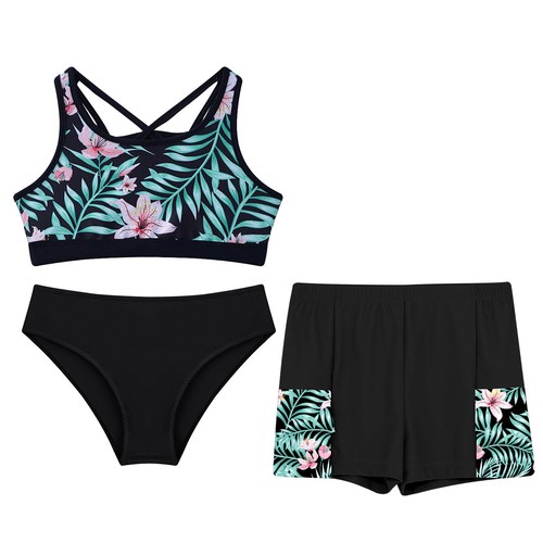 Kids Girl Outfits Beach Swimwear Vacation Swimsuit Athletic Briefs Holiday - Picture 7 of 26