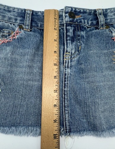 Abercrombie Kids A&F Girls Sz 14 Embroidered Floral Vintage Denim Mini Skirt - Picture 2 of 9