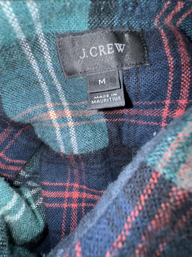 J.Crew Hemd Herren Medium Flanell kariert Ellenbogen Patches Knopfleiste Langarm - Bild 4 von 8