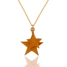 18K Yellow Gold Plated 925 Sterling Silver Star Design Charms Pendant Jewelry