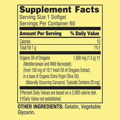 Spring Valley Mediterranean Oil of Oregano Extract Softgels, 1,500 mg, 60 Count+ - Picture 7 of 7