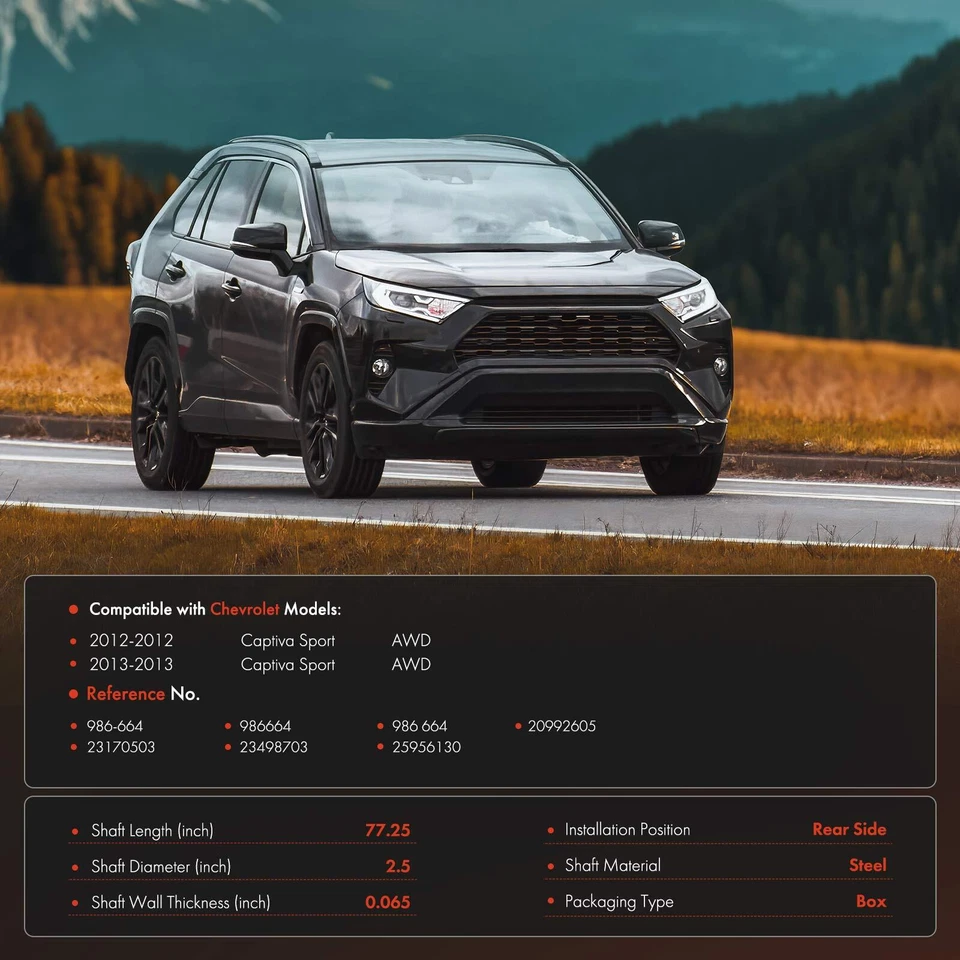 Conjunto de eje de transmisión trasero de acero para Chevrolet Captiva Sport 2012-2013 AWD Foto 2 de 4