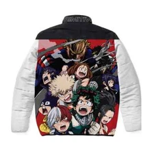 Primitive X My Hero Academia Mens White Puffer Jacket New Small