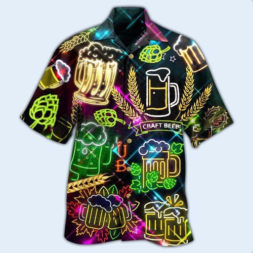 Beer Craft Beer Hawaiian Shirt It's Beer O'clock Aloha Beach Shirt Men Women S-5 - Picture 1 of 2