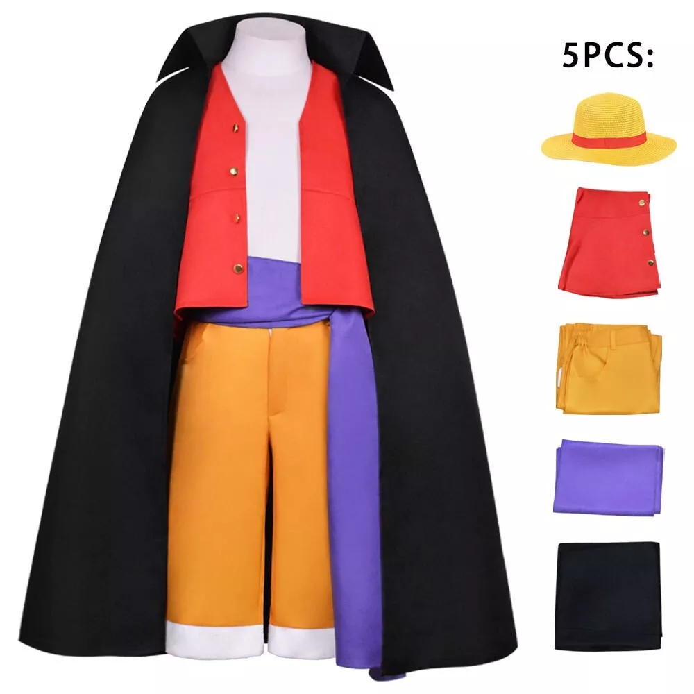 One Piece Monkey D Luffy Cosplay Costume with Hat Book Week