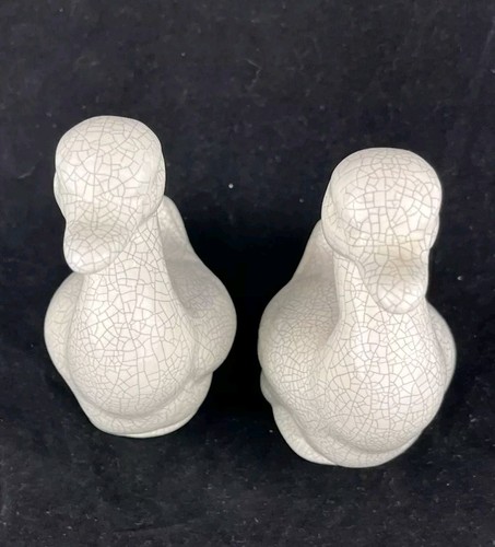 Lot of 3 Collectible Vintage Ceramic Duck Figurines Pair of White and 1 Mallard - Picture 11 of 13