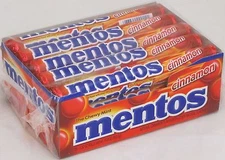 Mentos Cinnamon Flavored Chewy Candy Box of 15 Ct Rolls Candy Bulk Candies Mento