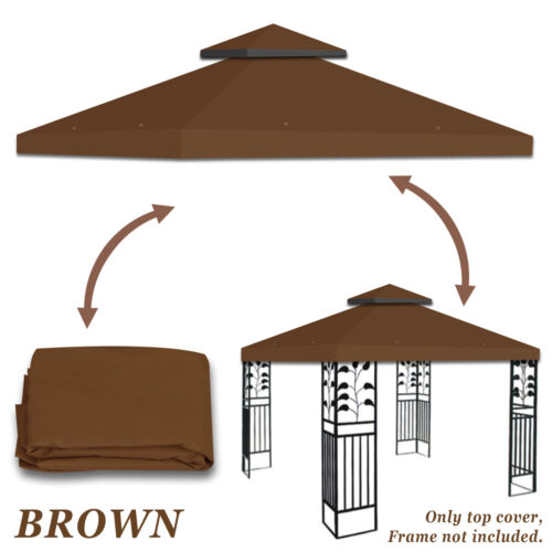 Replacement Canopy 8'X8' 10x10' Gazebo Sunshade 2-Tier Patio Pavilion Cover Top - Picture 45 of 67