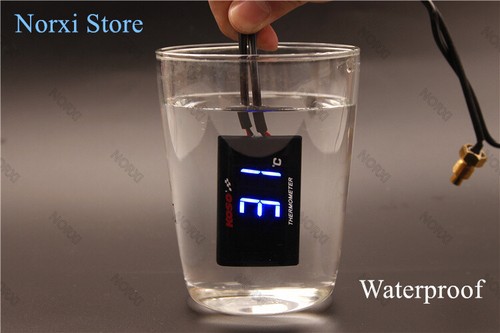 For KOSO Motorcycle Thermometer Meter Temp Temperature Digital Display Blue - Picture 3 of 9