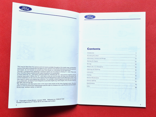 Ford Transit 1978 manual de operador original ¡como nuevo! Gasolina y diésel - Imagen 2 de 10