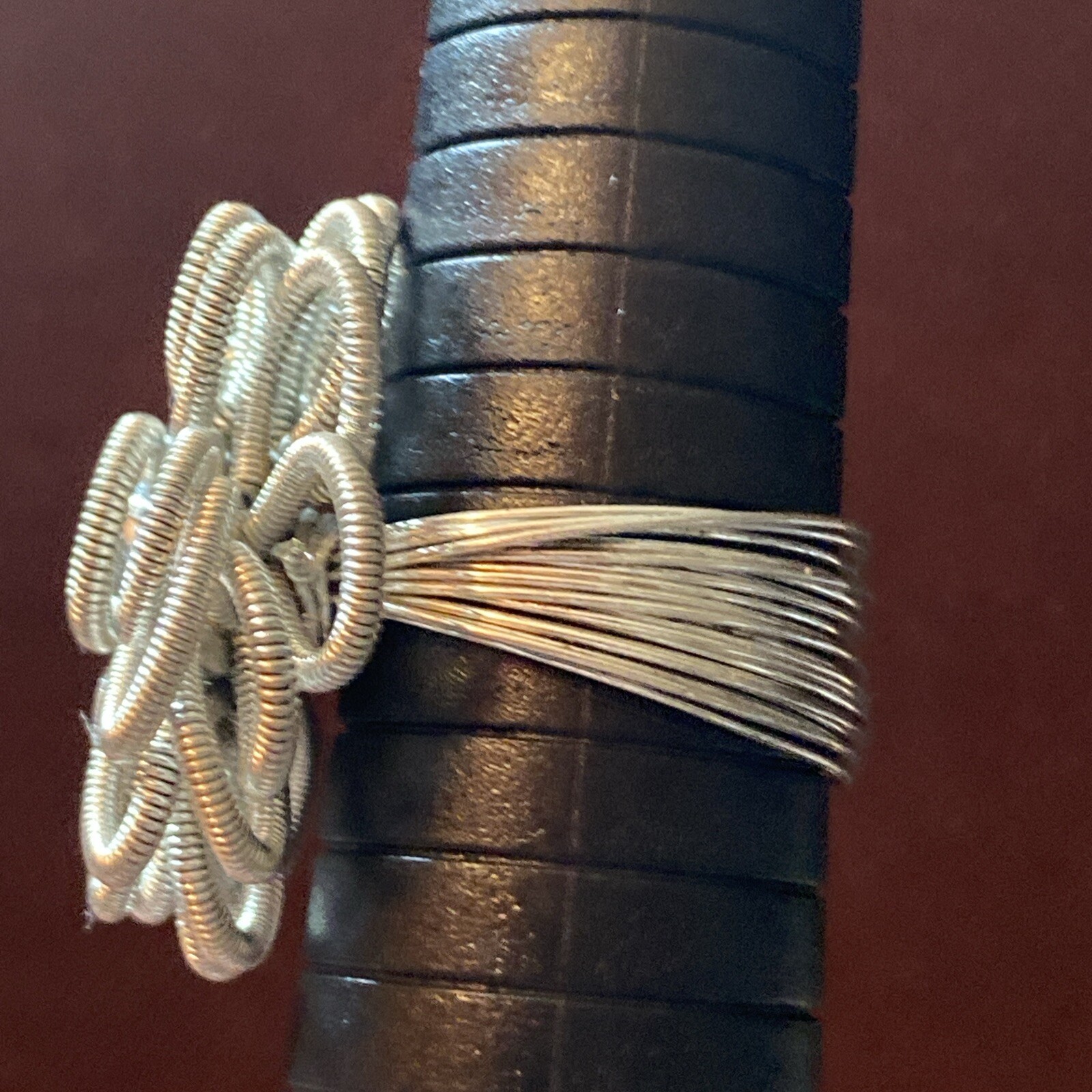Coiled Spring Wire Statement Ring Silver Flower S… - image 5