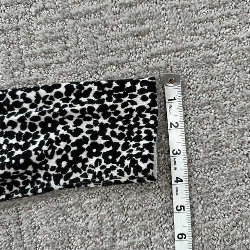 Loft Shirt Large L Black White Leopard Print Long Sleeve Sheer Top Womens - Picture 13 of 14