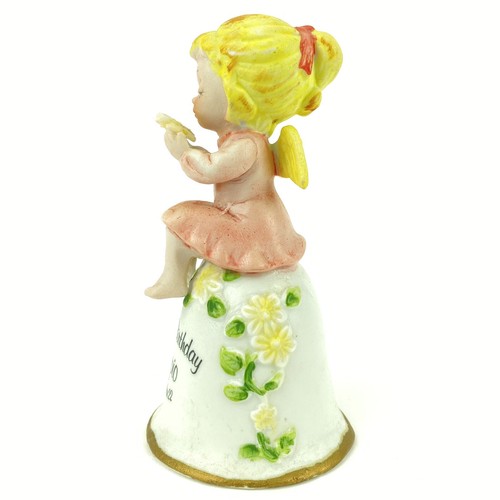 Scorpio Happy Birthday Angel of the Zodiac Bell Daisies Pink Dress Ceramic Astro - Picture 2 of 7