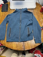 American Eagle Active Flex Hooded Jacket Size Large Blue Logo