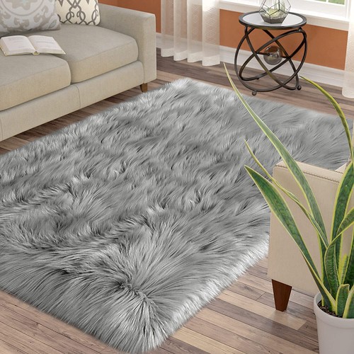 Large Carpet Faux Fur Sheepskin Area Rug Furry Rugs for Bedroom Living room Rugs - Picture 4 of 80