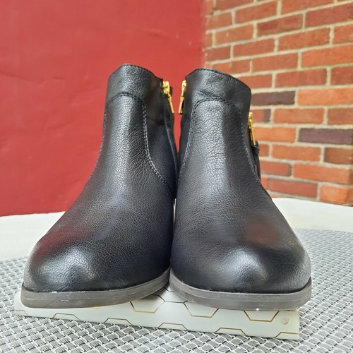 Sole Bound By Baretraps Uriel Leather Block Heel Ankle Boots Black 10 NWOB - Picture 5 of 12