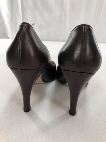 Zapatos de salón vintage Andrea Pfister Couture cuero bronce tacón alto EU 37 EE. UU. 6.5-7 - Imagen 7 de 11