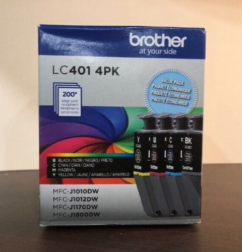 # Brother LC401 Black/Cyan/Magenta/Yellow Standard Yield Ink Cartridges 4/Pack