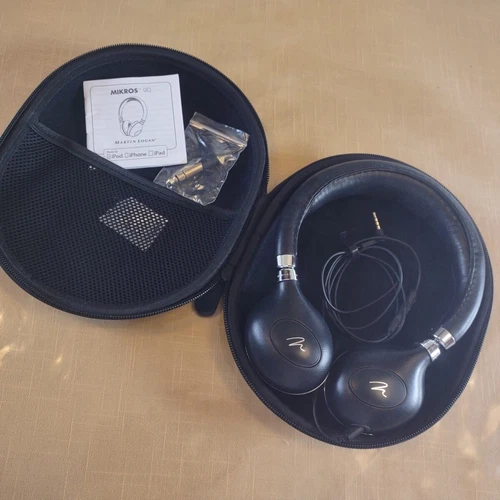 Martin Logan Mikros 90 Stereo Headphones Reference On-Ear Noise Isolating Case