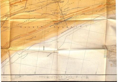 Mapa original J.P. Lesley antracita de mina de carbón Pennsylvania 1888 26" x 32" (#1) - Imagen 4 de 7