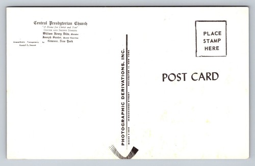 Central Presbyterian Church Center and Second Streets NY Vintage Chrome Postcard - Picture 2 of 2