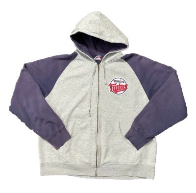Vintage Minnesota Twins Hoodie Majestic Full Zip Sz XXL Sunfading