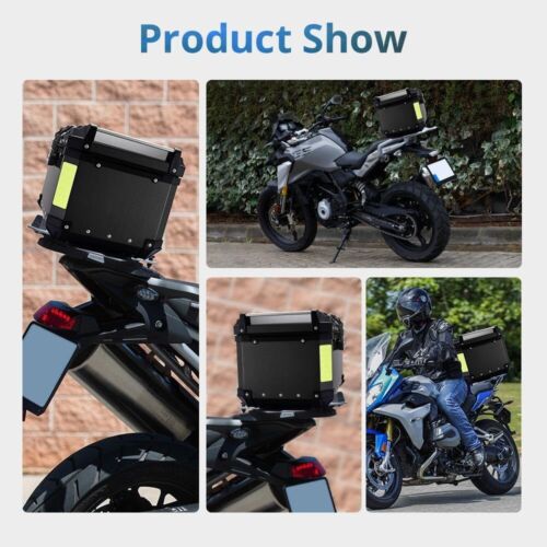 45L Motorcycle Top Case Scooter Luggage Storage Trunk Rear Tour Tail Box Black - Picture 9 of 14