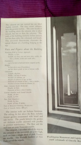 1964 Lincoln Memorial Pamphlet Department of the Interior Washington D. C. - Picture 7 of 10