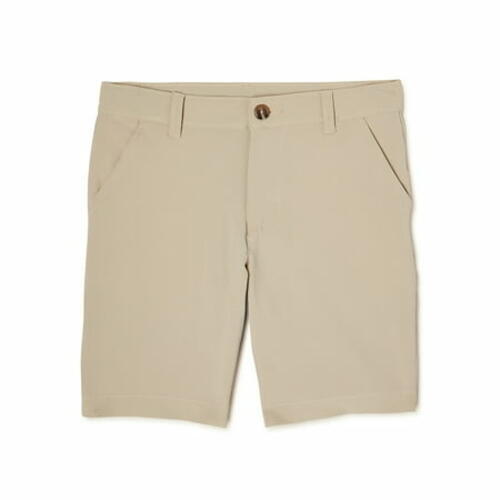 Wonder Nation Boys School Uniform Stretch Shorts 2-Pack Warm Beige Size 14 Husky