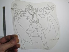 vtg 1960s 1970s Tattoo acetate stencil Dungeon Master Reaper v2 LG. signed