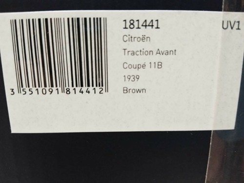 Norev Citroen Traction Avant Coup� 11B brown 1/18 181441 - Foto 3 di 3