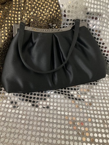 Bolso de noche negro satinado Preston & York - Imagen 3 de 8