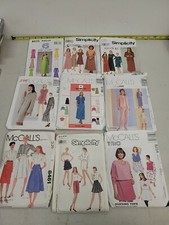 Lot of Simplicity sewing dresses, McCall's, etc patterns set