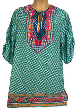 URBAN COCO Lightweight Dress/Cover Up Size 2XL Round Neck/Tie/Tassels Colorful