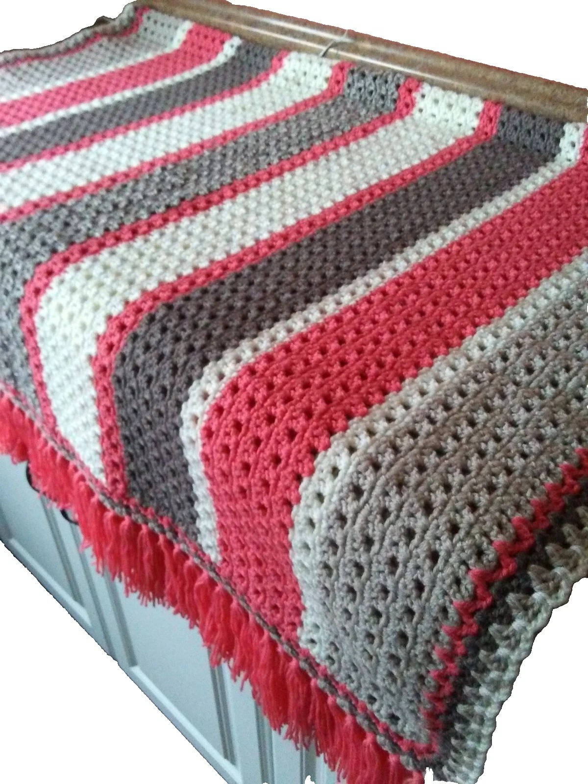 Handmade Crochet Striped Afghans & Throw Blankets