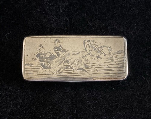 Antique Russian Silver Niello Snuff Box c.1898 Signed Hallmarked Gold Wash Inter - Bild 1 von 7