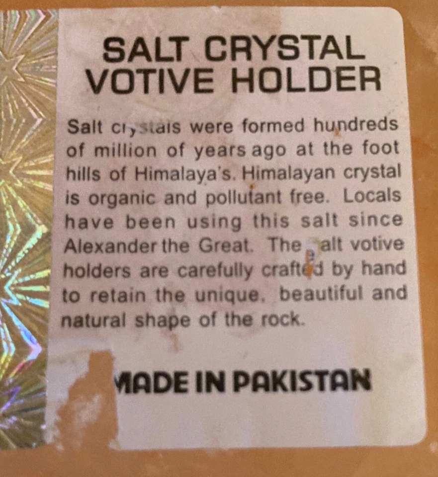 Candelabro votivo de sal de roca rosa del Himalaya tallado a mano terapia curativa 4" x 4" Foto 2 de 3