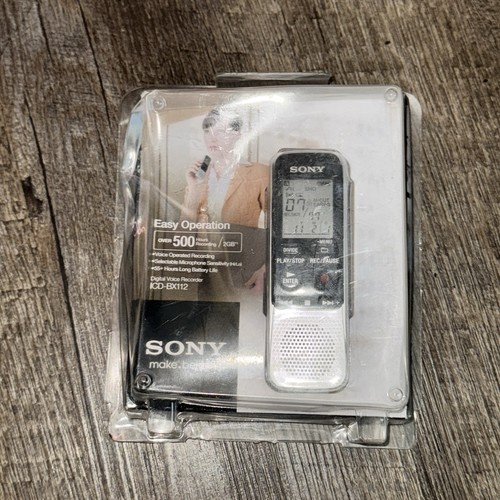 New Sealed Sony ICD-BX112 2GB Digital Voice Recorder 500 Hours Recording Time