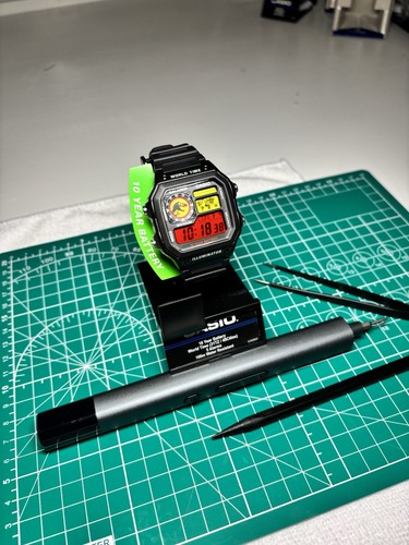 "Jurassic" | 🦖🔴🟡 | Custom CASIO AE-1200WHD | Hora Mundial | Real | Reloj MOD - Imagen 4 de 9