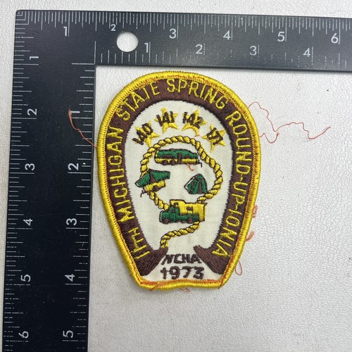 Vtg IONIA Michigan State Spring Round-up 1973 NCHA Patch Campers & Hikers 76Y